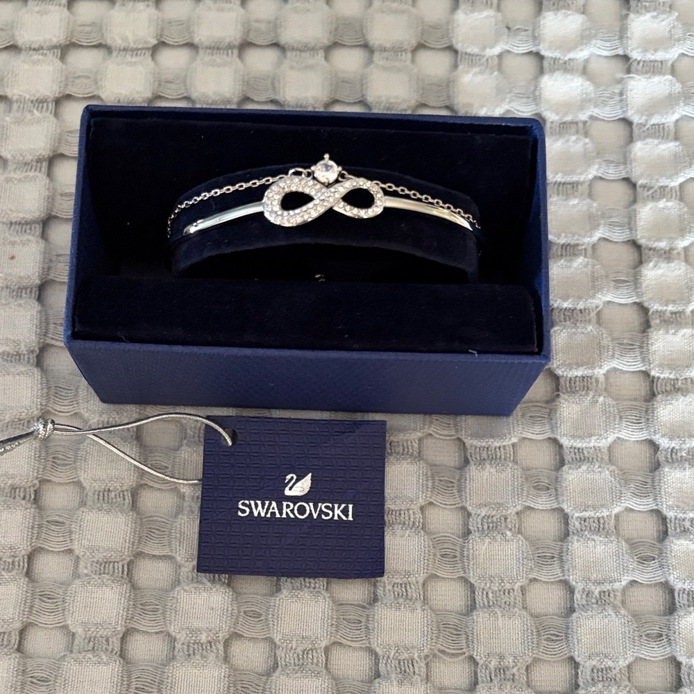 Swarovski Silver and Black Infinity Bracelet